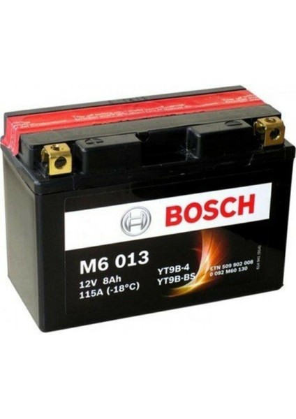 12 V 8 Amper M6013 YT9B - Bs Motosiklet Akü Bosch YT9B