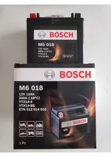 M6018 Kawasaki GTR1400 YTX14-BS Motosiklet Akü Bosch YTX14