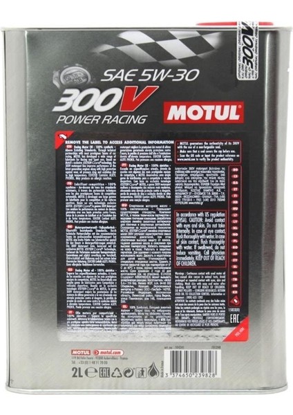 300V Power Racing 5W-30 2 Lt Performans Motor Yağı