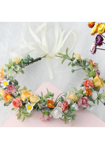 El Yapımı Çiçek Başı Çelenk Başlık Saç Çelenk Festival Plajı Tip4 C (Yurt Dışından) fırsatları