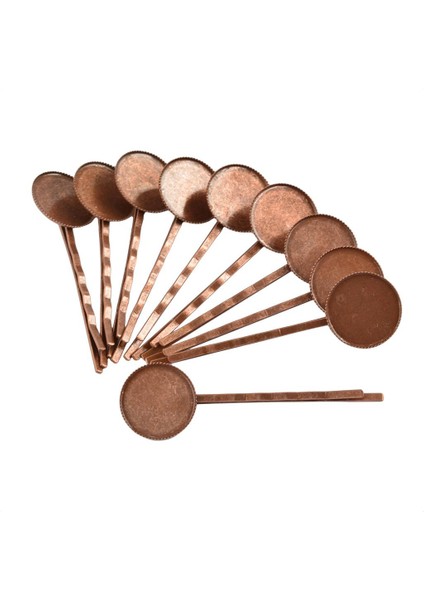 10 Parça. Yuvarlak Cabochon Saç Tokası Dıy Takı 18MM (Yurt Dışından)