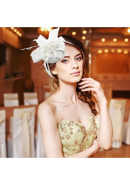 2pcs Kadın Tüy Head Band Hat Fascinator Düğün Partisi Ascot, Siyah Beyaz, Kadınlar Siyah Beyaz (Yurt Dışından)