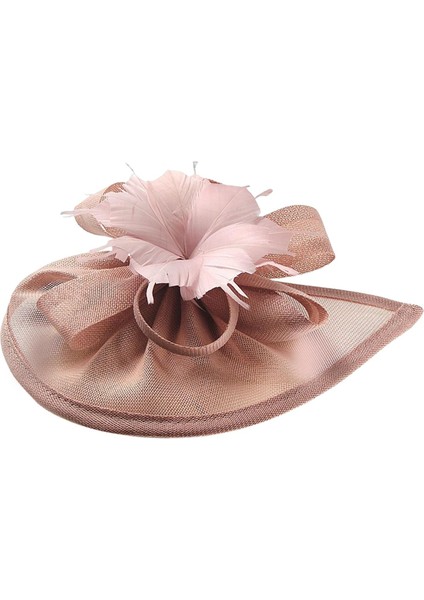 2x Mesh Fascinator Hat Saç Klipsi Kişme Kokteyl Çay Partisi Pembe Gül Kırmızı (Yurt Dışından)