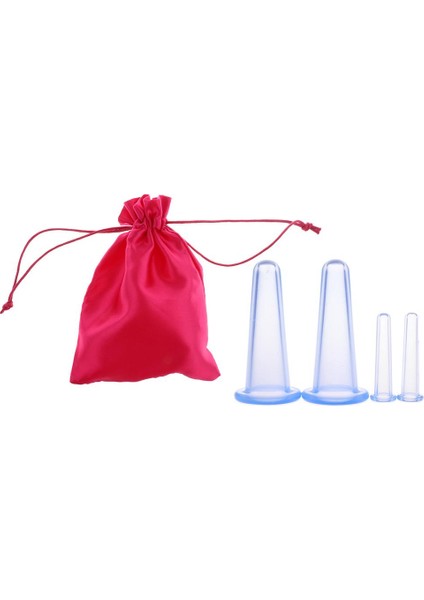 4 Adet Yüz Vakum Silikon Masajı Çukurluğu Seti Yüz Göz Kupaları ve Saklama Çantası Mavi (Yurt Dışından) fiyatları