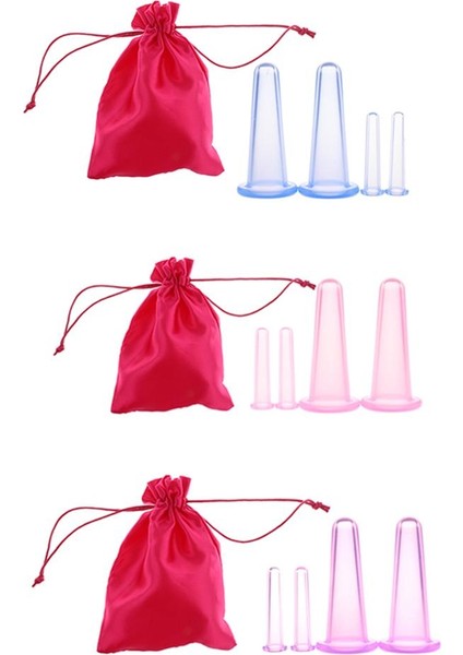 4 Adet Yüz Vakum Silikon Masajı Çukurluğu Seti Yüz Göz Kupaları ve Saklama Çantası Mavi (Yurt Dışından) indirimleri