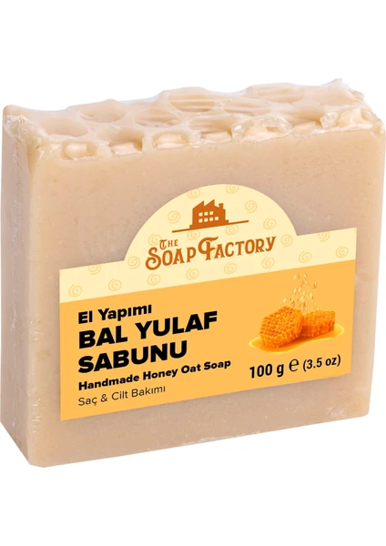 The Soap Factory İpek Seri El Yapımı Bal Yulaf Sabunu 100 g - Lüks - Çevre Dostu - Bütün Cilt Tiplerine Uygun - Soğuk Sıkım - Üstün Cilt Bakımı