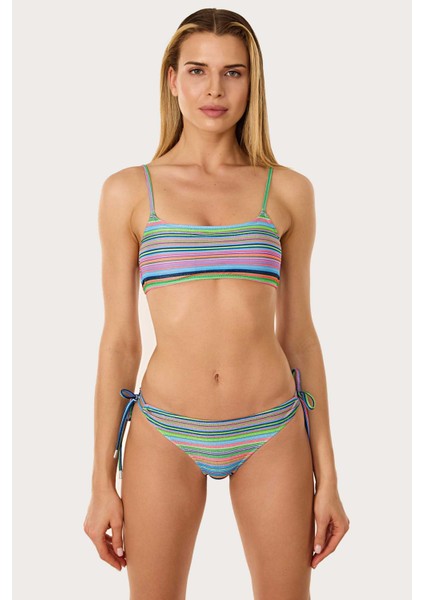 40734 Yeşil Simli Bikini Takımı