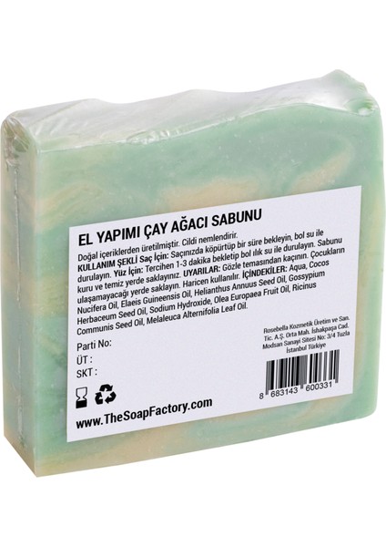 İpek Seri El Yapımı Çay Ağacı Sabunu 100 g - Vegan - Lüks - Çevre Dostu - Bütün Cilt Tiplerine Uygun - Soğuk Sıkım - Üstün Cilt Bakımı - Bitkisel