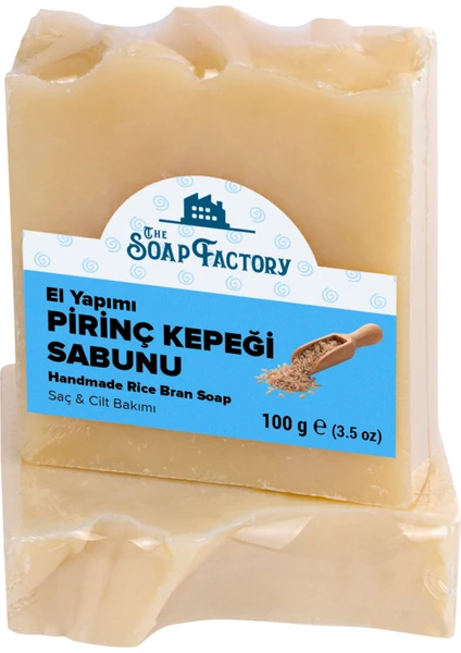 The Soap Factory İpek Seri El Yapımı Pirinç Kepeği Sabunu 100 g - Vegan - Lüks - Çevre Dostu - Bütün Cilt Tiplerine Uygun - Soğuk Sıkım - Üstün Cilt Bakımı - Bitkisel