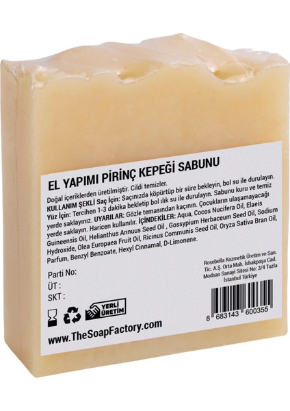 İpek Seri El Yapımı Pirinç Kepeği Sabunu 100 g - Vegan - Lüks - Çevre Dostu - Bütün Cilt Tiplerine Uygun - Soğuk Sıkım - Üstün Cilt Bakımı - Bitkisel