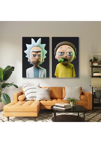 Rick And Morty Pickle Rick Efsane Çizgi Dizi Kanvas Tablo