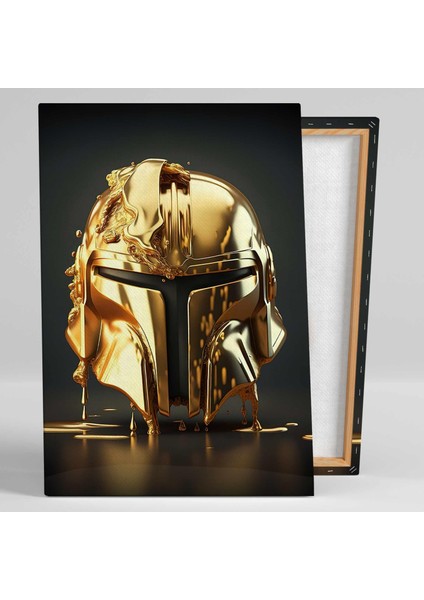 Star Wars Altın Jedi Maskı Gold Liquid Mask Kanvas Tablo