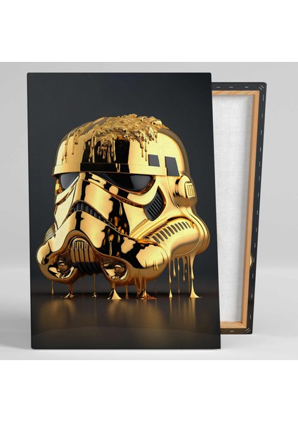 Star Wars Altın Jedi Maskı Gold Liquid Mask Kanvas Tablo