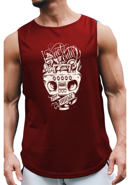 Music Tank Top Kolsuz Sporcu Tshirt