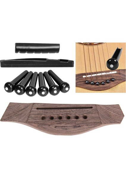 6string Ahşap Gitar Köprüsü Pimler Pegs Somun Edin (Yurt Dışından) fırsatları
