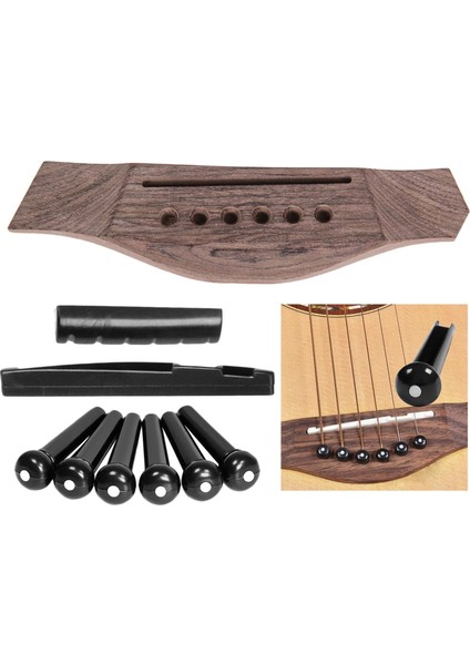 6string Ahşap Gitar Köprüsü Pimler Pegs Somun Edin (Yurt Dışından) indirimleri