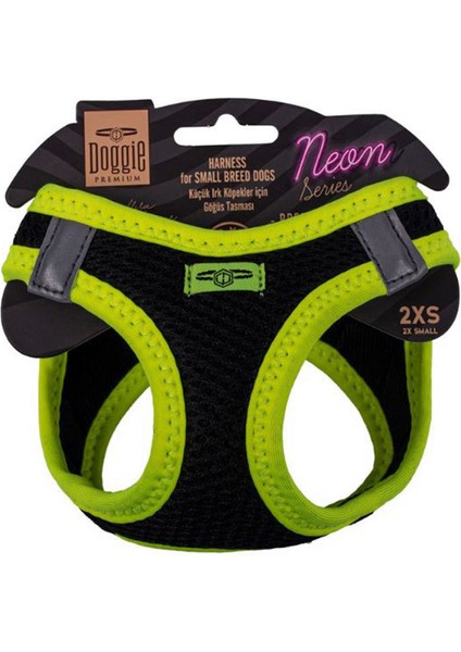 Havalı Dokuma Neon Serisi Küçük Irk Göğüs Tasması Sarı 2XS-26-30CM