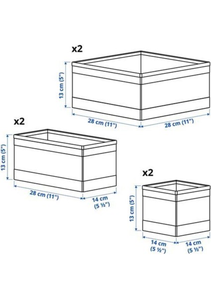 Skubb Çekmece Içi Düzenleyici Kutu Seti, Koyu Gri ( 6 Parça Set) indirimleri