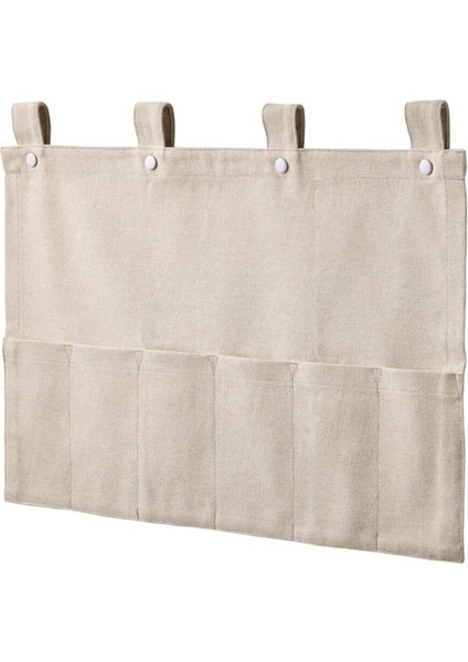 Nereby 45X60 cm Duvar Rayına Asılabilir 6 Gözlü Natürel Düzenleyici Cep Organızer