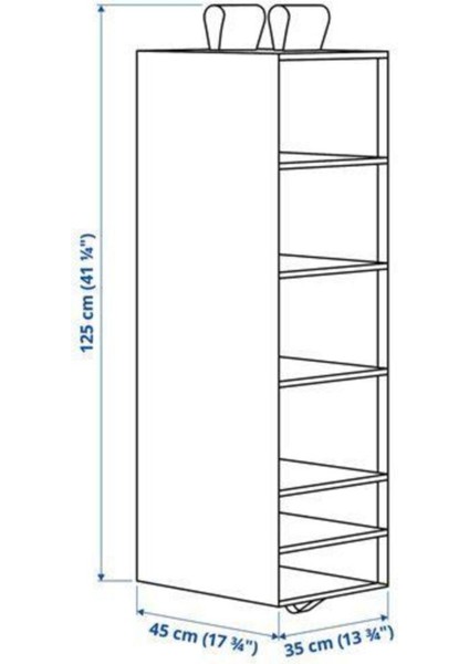 Skubb Koyu Gri Bölmeli Düzenleyici, Geri Dönüştürülmüş Polyester, 35x45x125 cm Boyut fiyatları