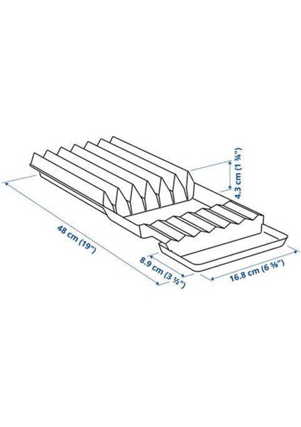 Mutfak-Çekmece Düzenleyici Bıçaklık Meridyendukkan Antrasit Renk 20X50 cm