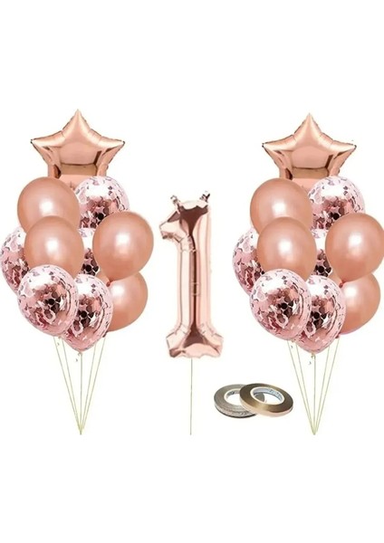 1 Yaş Balon Set Rose Gold