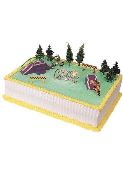 Bisiklet Temalı Plastik Mini Pasta - Teraryum Objesi