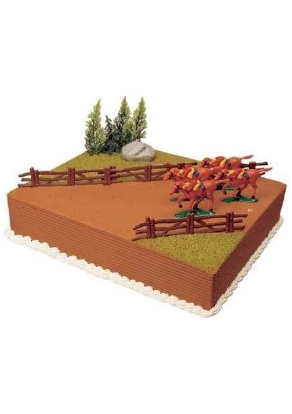 At Yarışı Temalı Plastik Mini Pasta - Teraryum Objesi