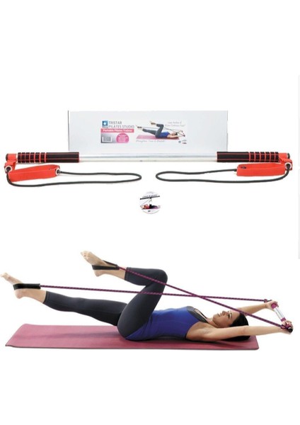Portable Studio Pilates Jimnastik Egzersiz Çubuğu Siyah Kondisyon Barı Aleti Direnç Lasti