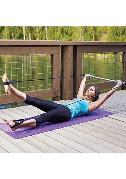 Portable Studio Pilates Jimnastik Egzersiz Çubuğu Siyah Kondisyon Barı Aleti Direnç Lasti indirimleri