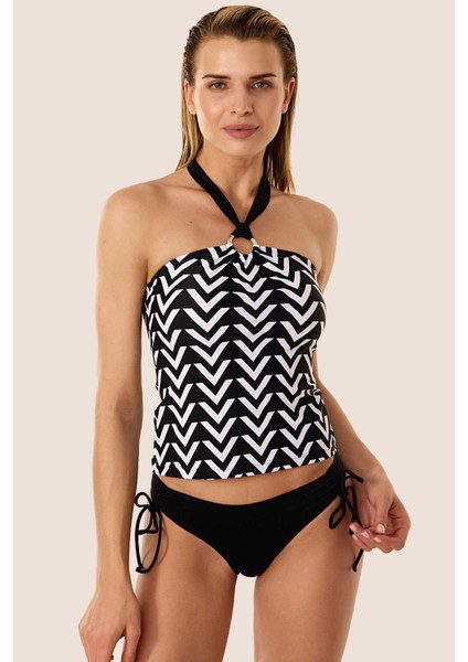 40660 Siyah Desenli Tankini