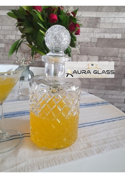 Aura Glass Kafes Model Karaf Su Meşrubat Şişesi