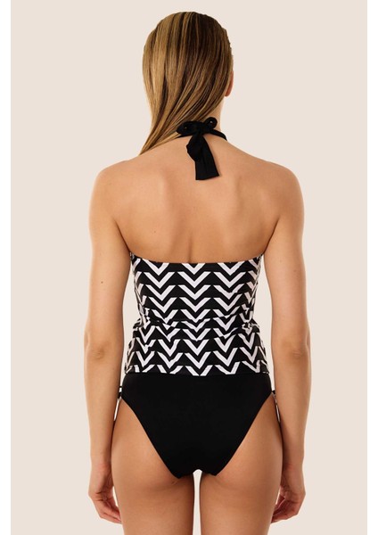 40660 Siyah Desenli Tankini