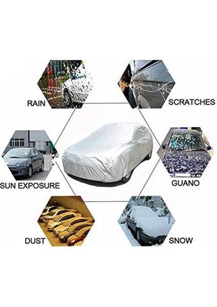 580CM/228'' Siversal Full Car Cover Koruma Su Geçirmez/rüzgar Geçirmez F/sedan Xxl (Yurt Dışından)