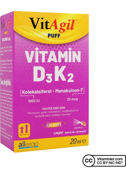 Vitagil Puff Vitamin D3K2 Sprey 20 ml