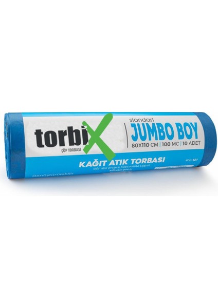 Sıfır Atık Çöp Poşeti Kağıt Atık Mavi 80*110 cm 10 Rulo 6,5 KG