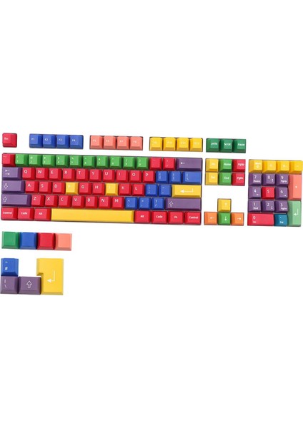 61 Için 112-KEY Pbt Rainbow Key Kapak Aksesuarları (Yurt Dışından)