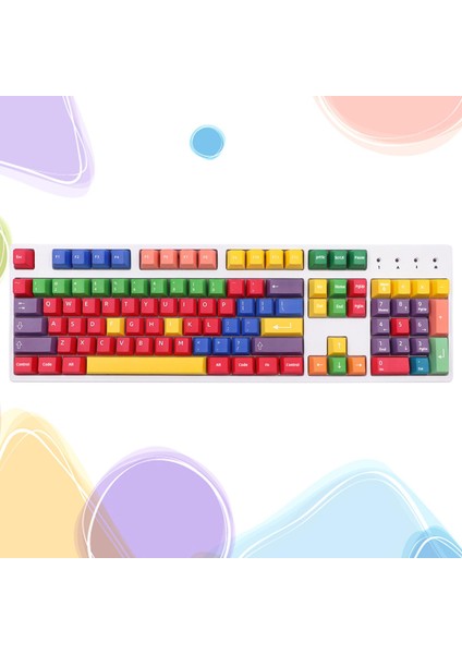 61 Için 112-KEY Pbt Rainbow Key Kapak Aksesuarları (Yurt Dışından)