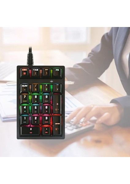 K21 Mini Mekanik Sayısal Tuş Takımı 21 Anahtarlar USB Kablolu Rgb Muhasebesi (Yurt Dışından) fırsatları