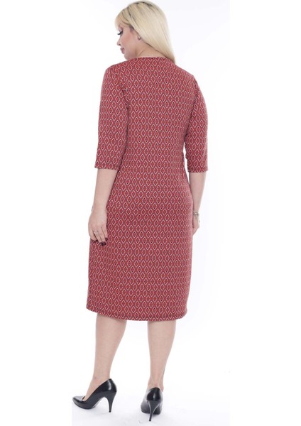 Jakarlı Cepli Kışlık Büyük Beden Elbise 30A-2269 indirimleri