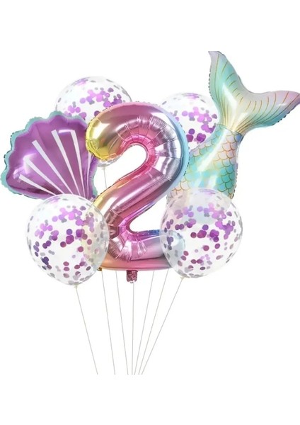 Deniz Kızı Renkli Balon Set 2
