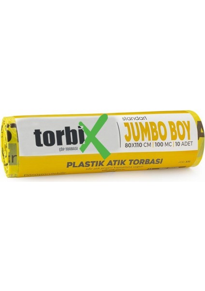 Sıfır Atık Çöp Poşeti Plastik Atık Sarı 80*110 cm 10 Rulo 6 KG