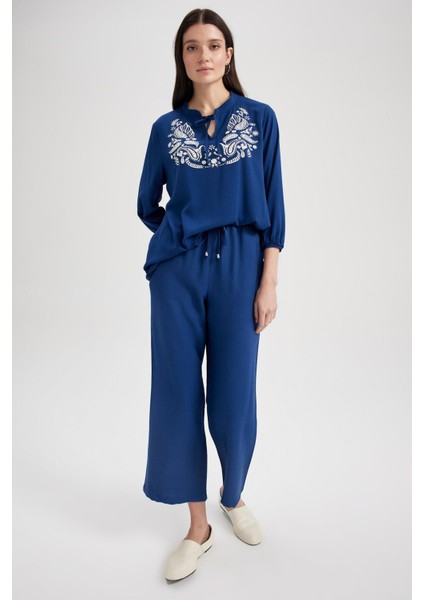 Traditional Geniş Paça Keten Görünümlü Pantolon X6701AZ22SM modelleri