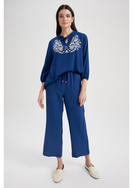 Traditional Geniş Paça Keten Görünümlü Pantolon X6701AZ22SM fırsatları