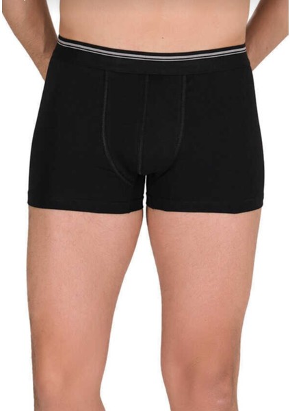 Erkek 6"lı Siyah Likralı Pamuklu Boxer 1097