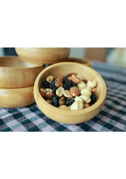 Bambu Yuvarlak 4'lü Bambu Çerezlik