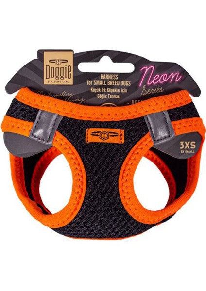 Havalı Dokuma Neon Serisi Küçük Irk Göğüs Tasması Turuncu 3XS-22-26CM