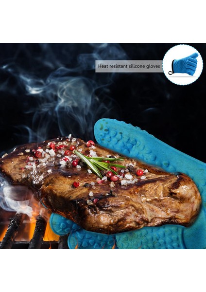 Silikon Mutfak Eldiven Isıya Dayanıklı Fırın Barbekü Pişirme Eldivenleri (Yurt Dışından) fırsatları