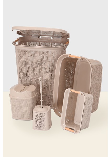 Tuffex Woow Serisi 5 Parça Banyo Seti - Kirli Sepeti ve Çamaşır Sepeti Setleri fiyatları