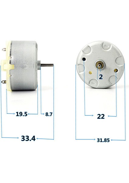 Devre Dünyası Mabuchi RF-500TB-14415 (Çap 32MM) Dc 1.5-9V Mini Solar Motor